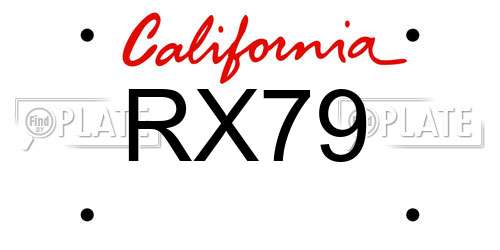 RX79 California License Plate