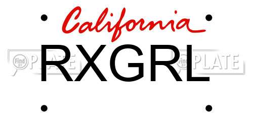 RXGRL California License Plate