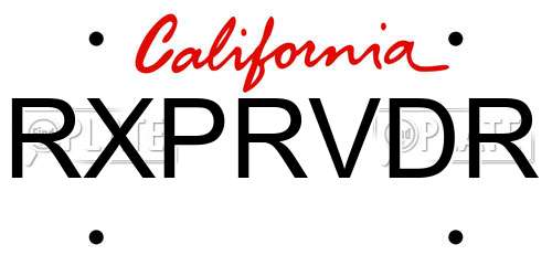 RXPRVDR California License Plate