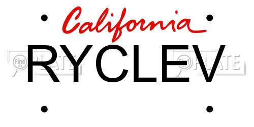 RYCLEV California License Plate