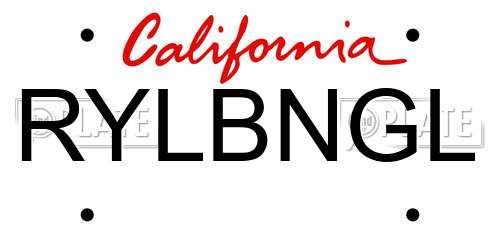 RYLBNGL California License Plate