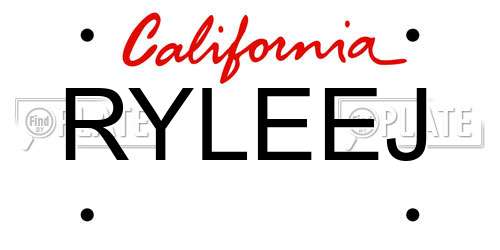 RYLEEJ California License Plate
