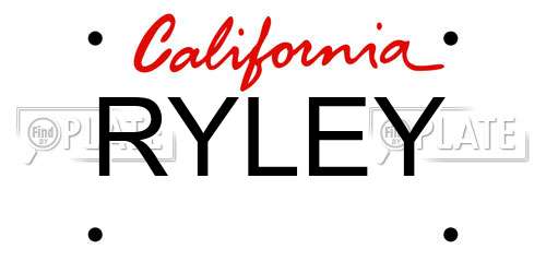 RYLEY California License Plate