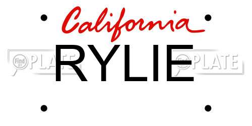 RYLIE California License Plate