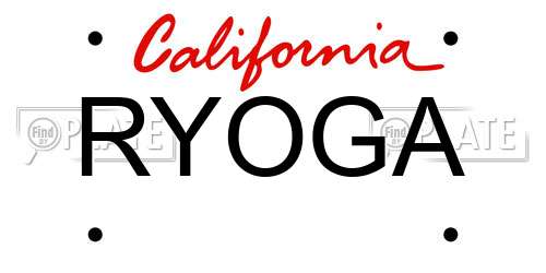 RYOGA California License Plate