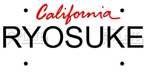 RYOSUKE California License Plate