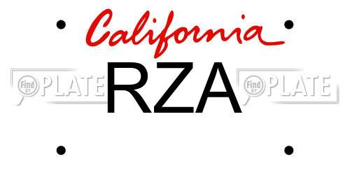 RZA California License Plate