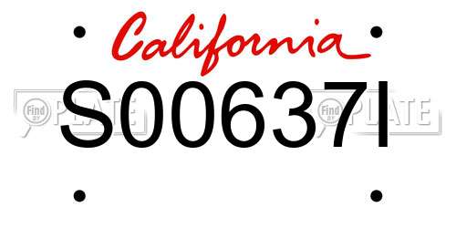 S00637I California License Plate