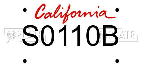 S0110B California License Plate