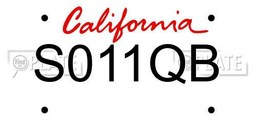 S011QB California License Plate