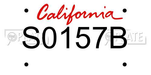S0157B California License Plate