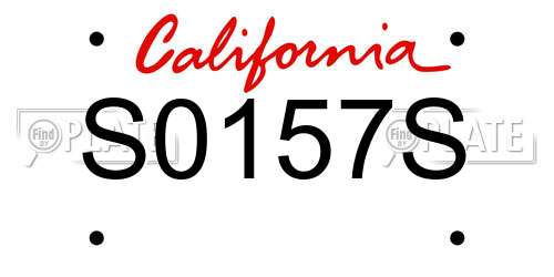 S0157S California License Plate