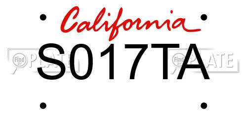 S017TA California License Plate