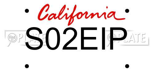S02EIP California License Plate