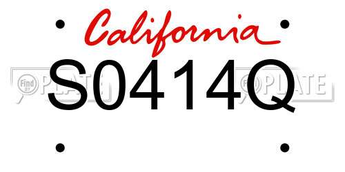 S0414Q California License Plate
