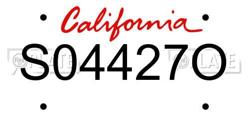 S04427O California License Plate