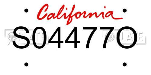 S04477O California License Plate