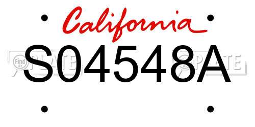 S04548A California License Plate