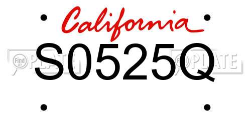 S0525Q California License Plate