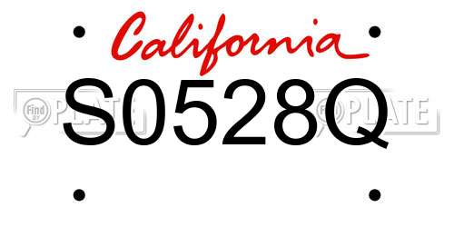 S0528Q California License Plate
