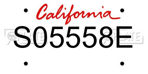 S05558E California License Plate