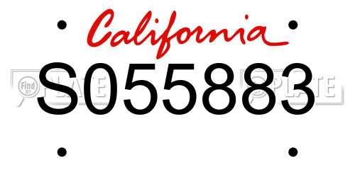 S055883 California License Plate