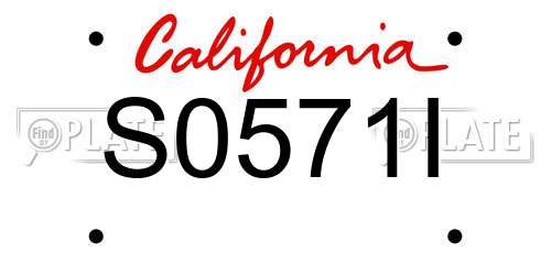 S0571I California License Plate
