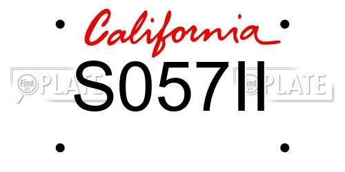 S057II California License Plate