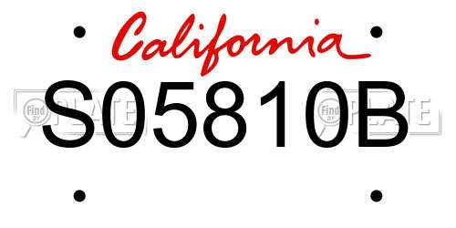 S05810B California License Plate