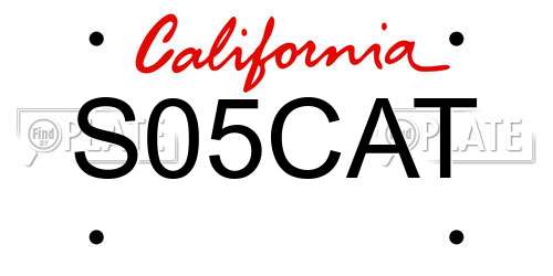 S05CAT California License Plate