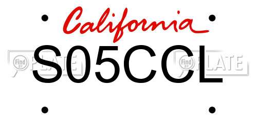 S05CCL California License Plate