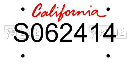 S062414 California License Plate