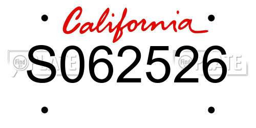 S062526 California License Plate