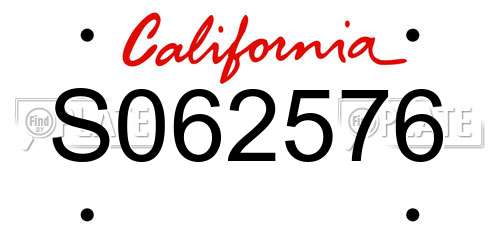 S062576 California License Plate
