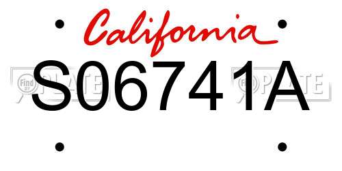 S06741A California License Plate