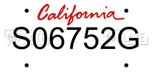 S06752G California License Plate
