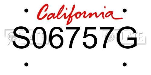 S06757G California License Plate
