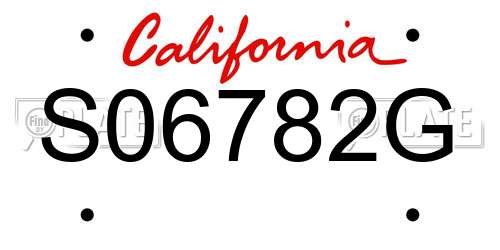 S06782G California License Plate