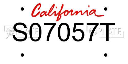 S07057T California License Plate