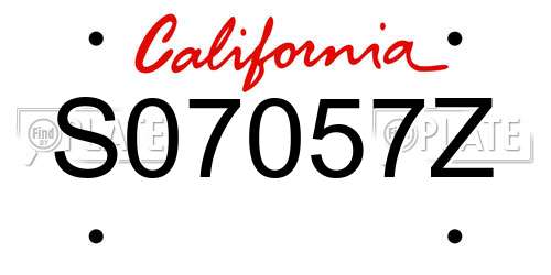 S07057Z California License Plate