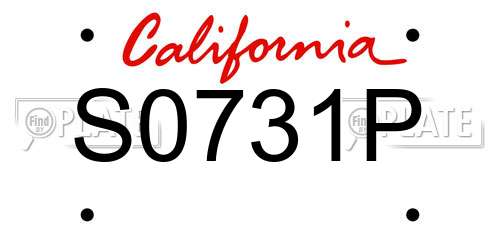S0731P California License Plate
