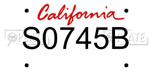 S0745B California License Plate