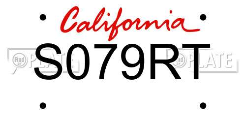 S079RT California License Plate
