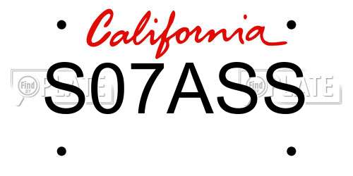 S07ASS California License Plate