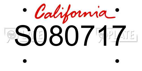 S080717 California License Plate