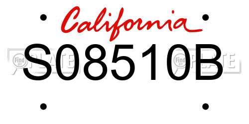 S08510B California License Plate