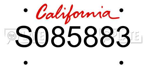 S085883 California License Plate