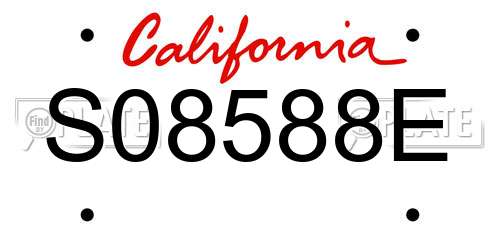 S08588E California License Plate