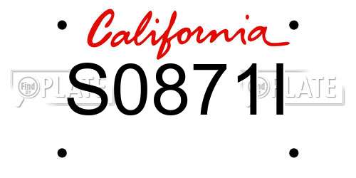 S0871I California License Plate