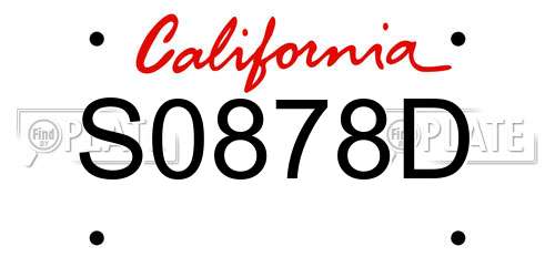 S0878D California License Plate